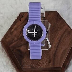 Hip Hop Purple Silicone Band Watch New Battery